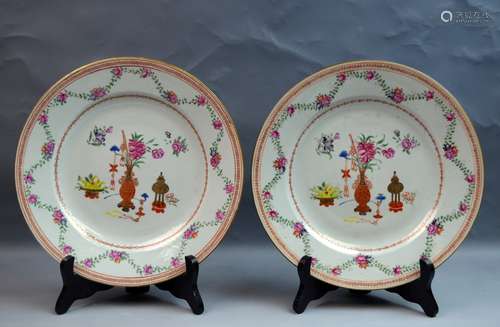 Chinese18th C. Export Famille Rose Porcelain Plate