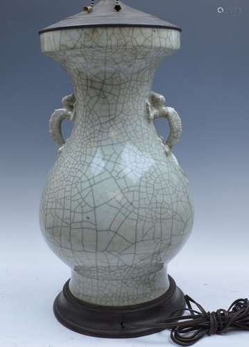 Chinese Ge Ware Styple Porcelain Lamp