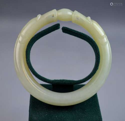 Chinese Carved Jade Bangle