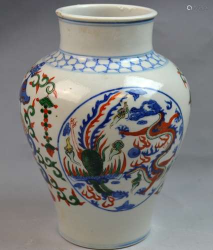 Chinese Famille Verte Porcelain Jar