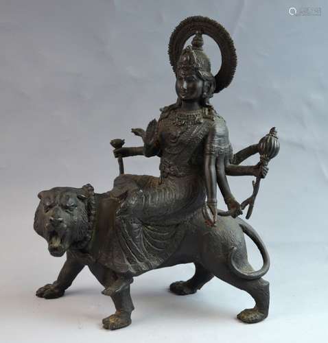 Indian / Nepal Bodhisattva Seated on Lion