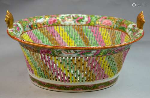 19th Century Porcelain Basket