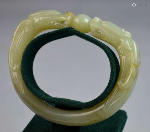 Chinese Carved Jade Bangle