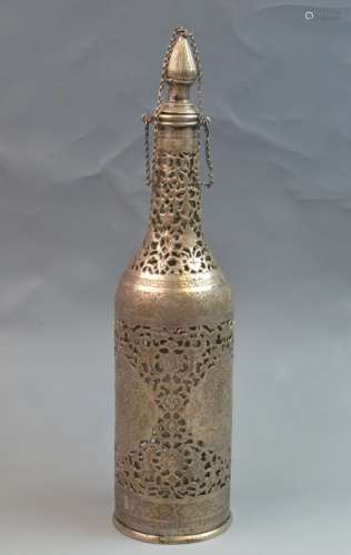 Old Iranian Silver Mounted Bottle