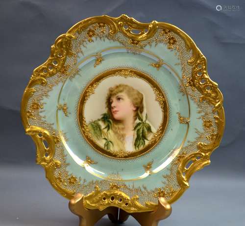 Vienna Porcelain Plate of a Lady's Portrait