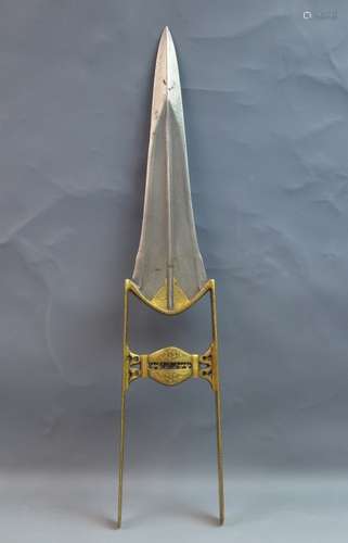 Indian Gold Inlaid Qatar Dagger