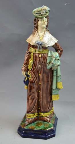 19th Century Majolica Porcelain Figure