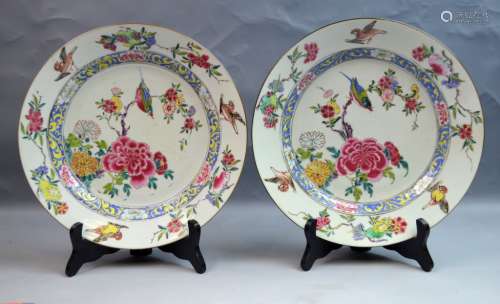 Chinese18th C. Export Famille Rose Porcelain Plate