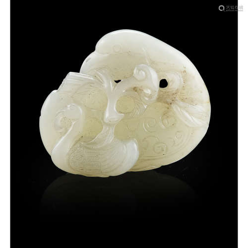 CARVED WHITE JADE 'GEESE' GROUP