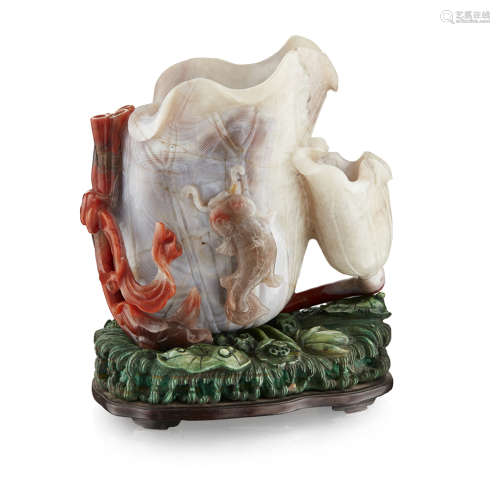 CARVED AGATE LIBATION CUP
