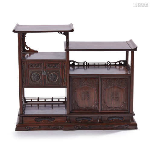 HUANGHUALI AND MIXED WOOD DISPLAY CABINET QING DYNASTY, 19TH CENTURY