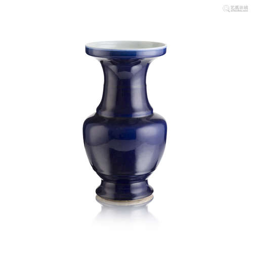 BLUE GLAZED ZUN-FORM VASE QING DYNASTY, 18TH CENTURY