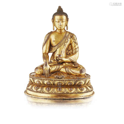 SINO-TIBETAN GILT BRONZE BUDDHA QING DYNASTY, 18TH/19TH CENTURY