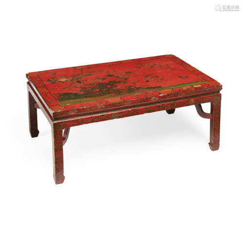 RED LACQUER KANG TABLE MING/QING DYNASTY, LATE 17TH/EARLY 18TH CENTURY