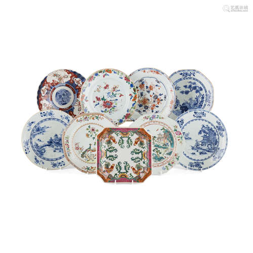 COLLECTION OF ASSORTED EXPORT PLATES QING DYNASTY, 18TH/19TH CENTURY