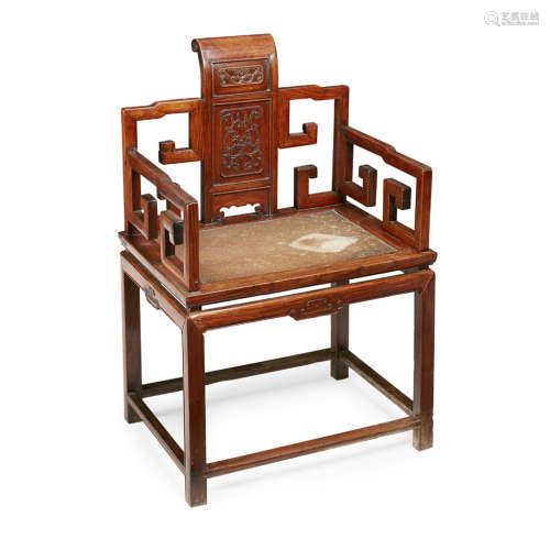 HUANGHUALI SOUTHERN 'OFFICIAL'S HAT' CHAIR QING DYNASTY, 19TH CENTURY