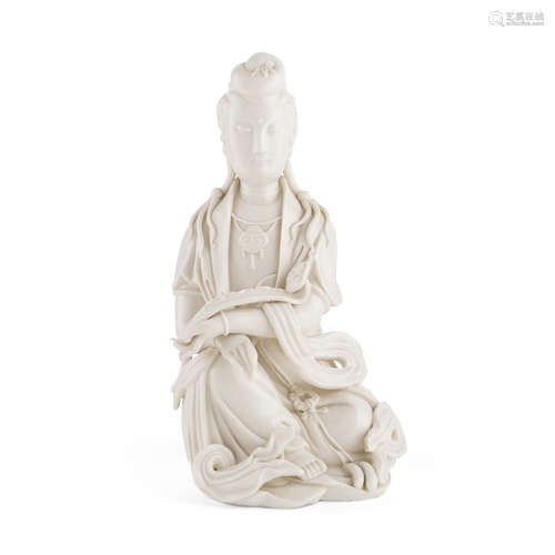 BLANC-DE-CHINE FIGURE OF SEATED GUANYIN QING DYNASTY, 18TH CENTURY