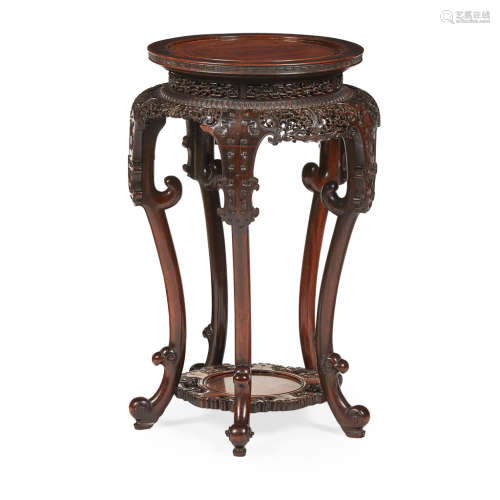 FINELY CARVED HARDWOOD STAND QING DYNASTY, 19TH CENTURY