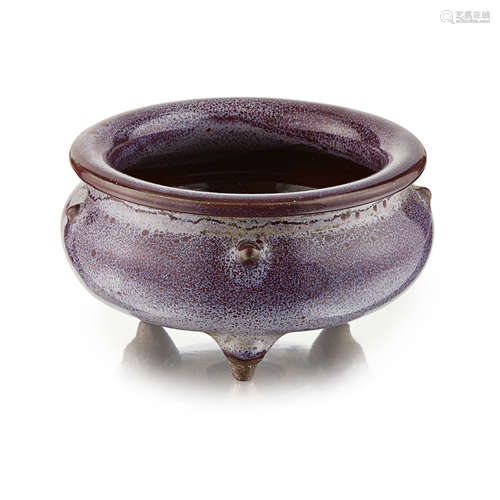 FLAMBÉ-GLAZED TRIPOD CENSER QING DYNASTY