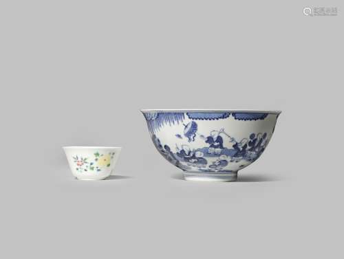 A CHINESE IMPERIAL BLUE AND WHITE 'HUNDRED BOYS' BOWL