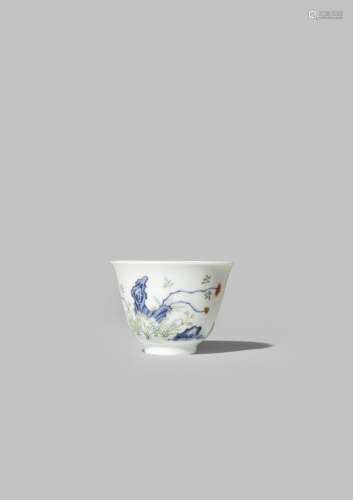 A CHINESE IMPERIAL WUCAI 'MONTH' CUP