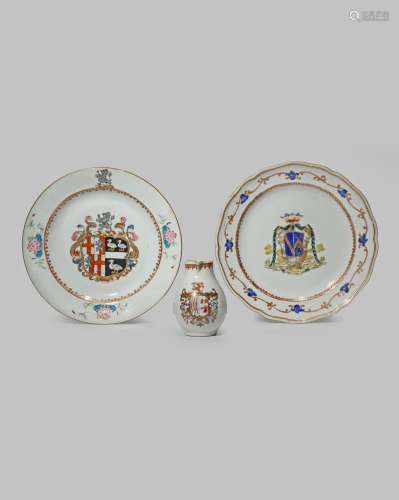 THREE CHINESE ARMORIAL ITEMS