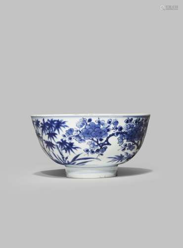 A CHINESE BLUE AND WHITE BOWL