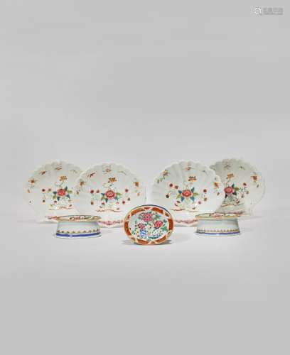 THREE CHINESE FAMILLE ROSE SALTS