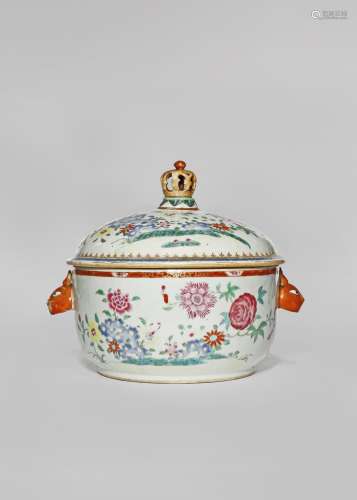 A CHINESE FAMILLE ROSE TUREEN AND COVER