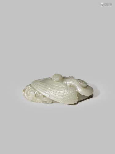 A SMALL CHINESE CELADON JADE PHOENIX WATER DROPPER