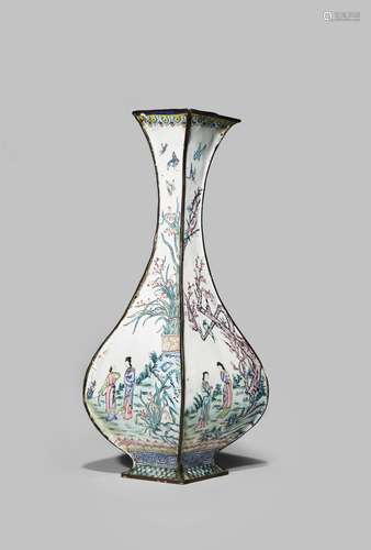 A CHINESE CANTON ENAMEL VASE