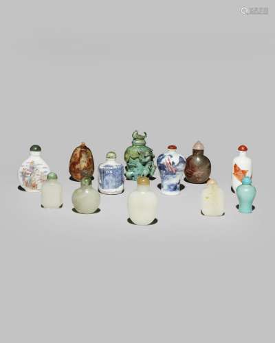 TWELVE CHINESE SNUFF BOTTLES