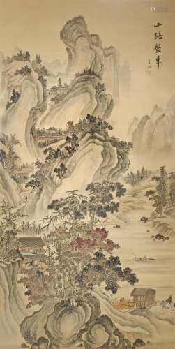 A LARGE CHINESE PAINTING ON SILK