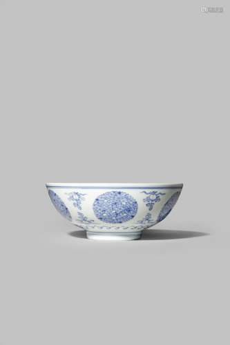 A CHINESE BLUE AND WHITE 'MEDALLION' BOWL