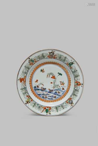 A CHINESE FAMILLE VERTE 'IMMORTALS' PLATE