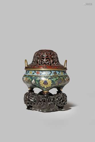 A CHINESE CLOISONNE INCENSE BURNER