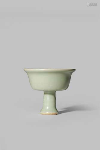 A CHINESE LONGQUAN CELADON STEM CUP