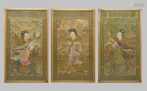 THREE CHINESE PAINTINGS OF IMMORTALS