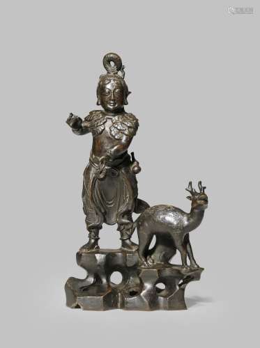 A CHINESE BRONZE FIGURAL GROUP