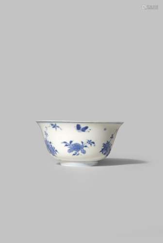 A CHINESE BLUE AND WHITE SMALL FLARED BOWL