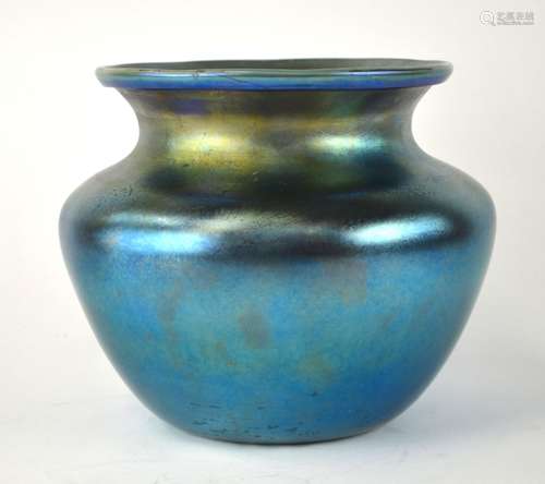 Tiffany & Co. Blue Art Glass Vase