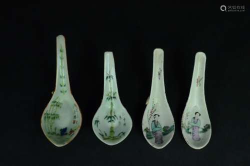 4 Chinese Porcelain Spoons