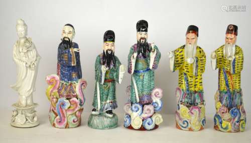Six Chinese Porcelain Figural
