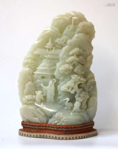 Chinese Finely Carved Jade Boulder