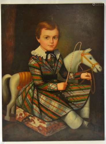 Oil Painting of Boy on Canvas