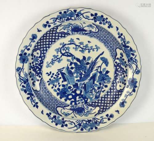 Large Chinese Blue & White Charger