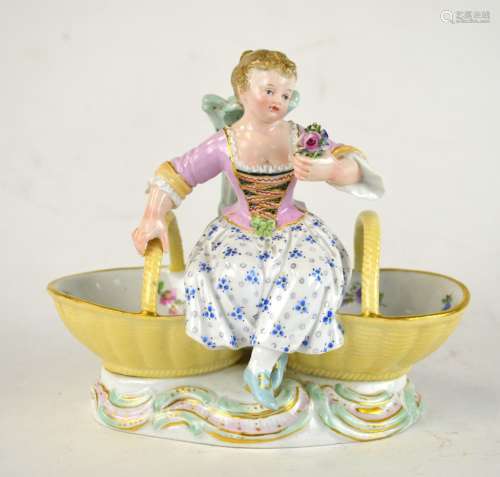 Meissen young girl with Baskets