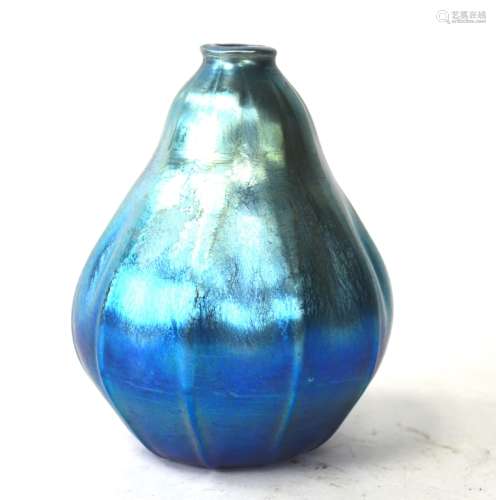 Tiffany & Co. Blue Art Glass Vase