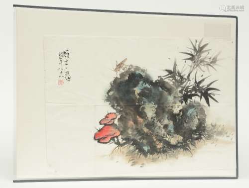A Chinese watercolour on paper, signed by the artist, 45,5 x 67,5 cm