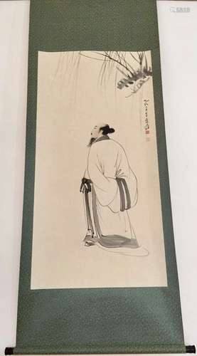 Chinese Ink/Color Scroll Painting, Marked